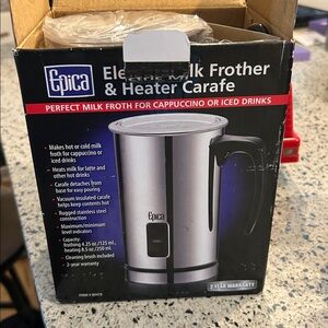 Epica Electric Milk Frother Heater Carafe 82473 Stainless Steel.  Brand new